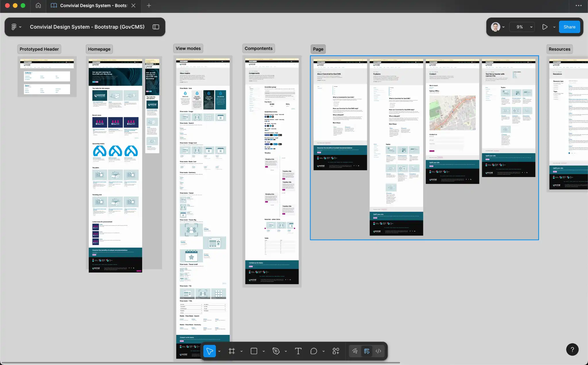 Convivial design file - Showcasing predefined templates