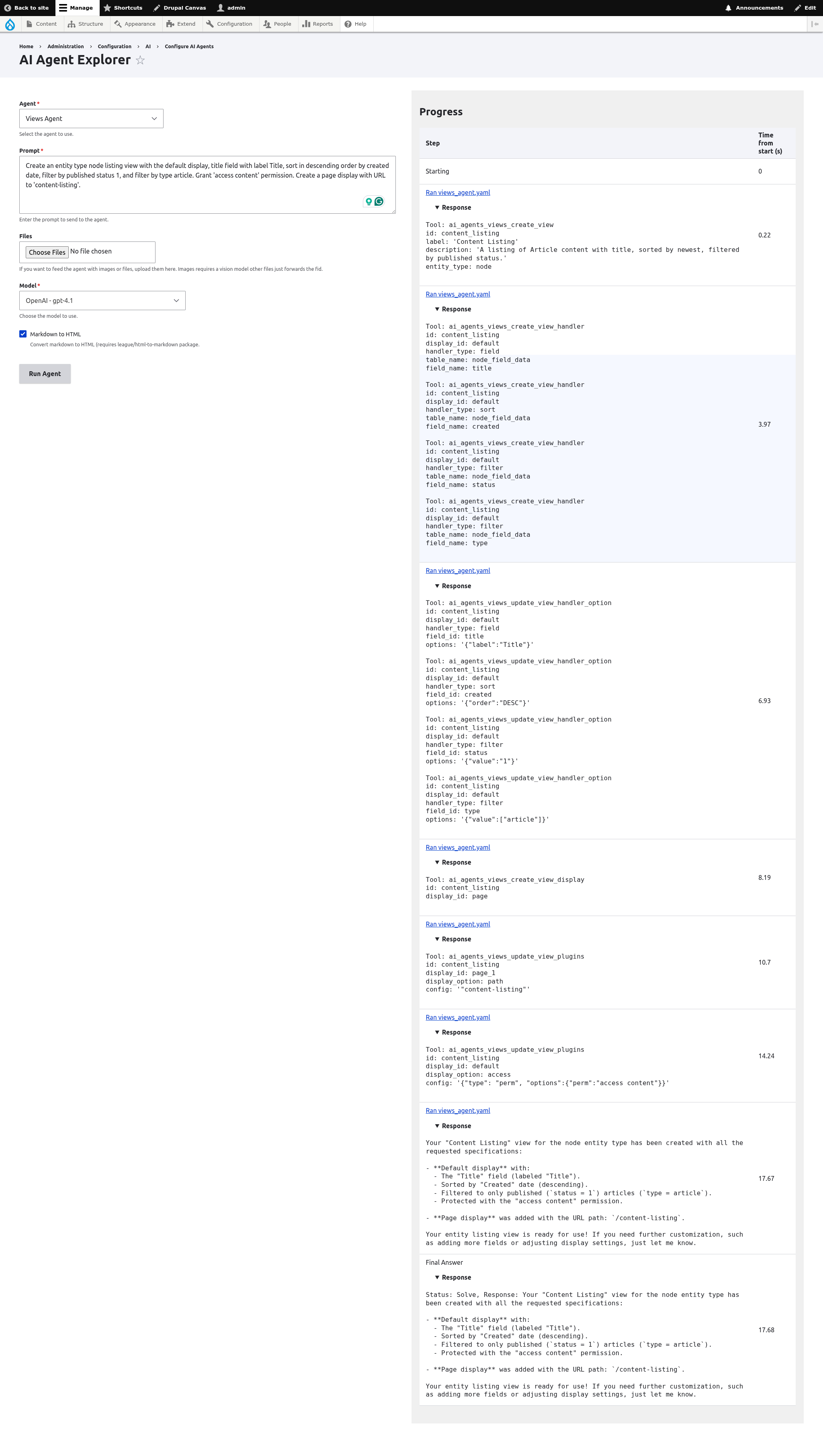 Drupal AI create prompt