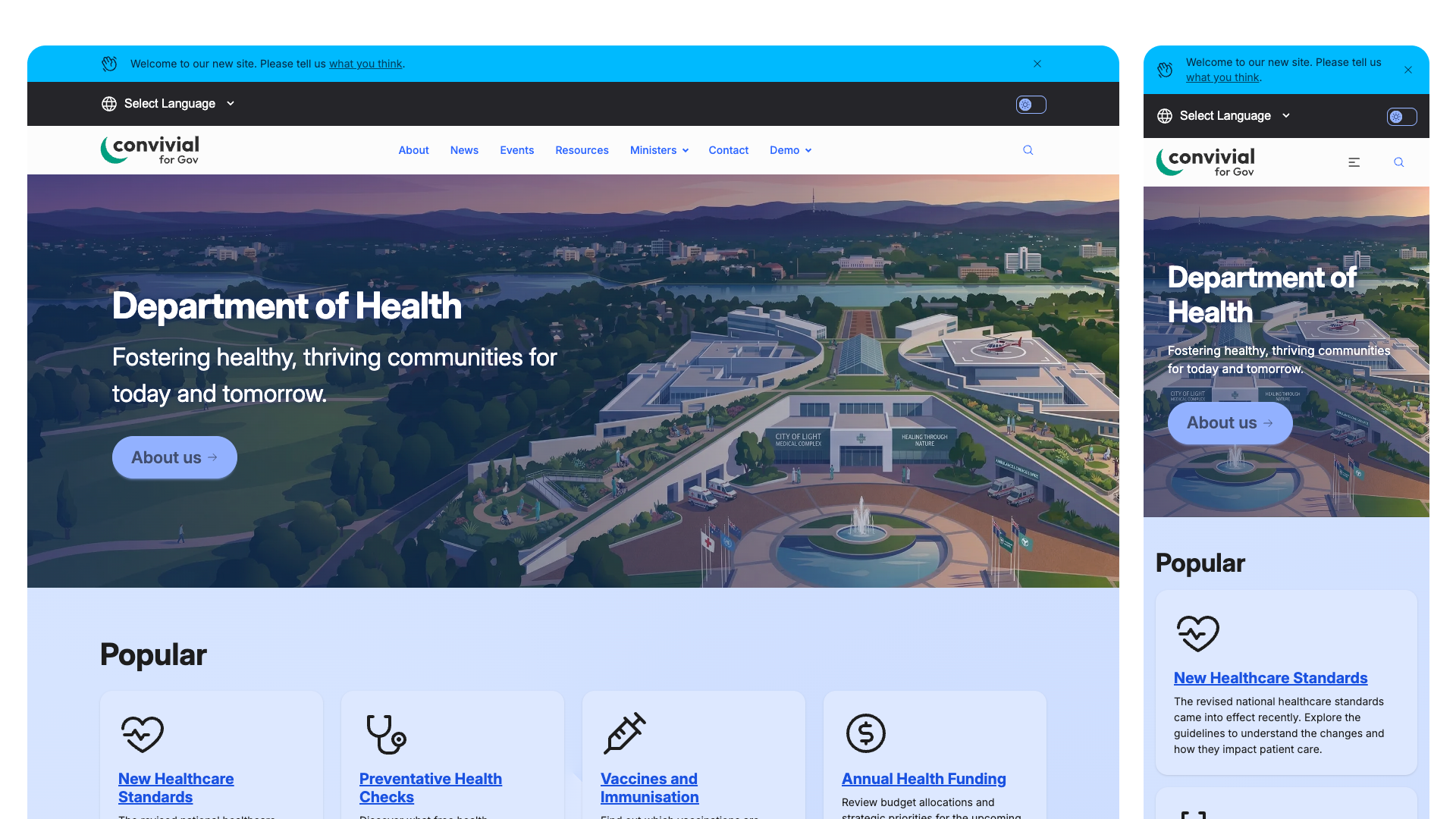 Convivial for Gov site template