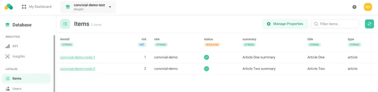 Recombee dashboard