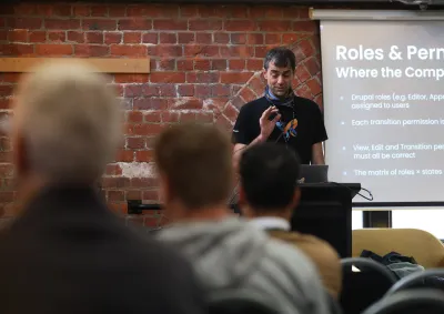 Marji presenting at DrupalSouth Wellington 2026