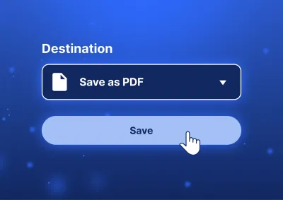 A simplified example of the Save to PDF UI from the print function