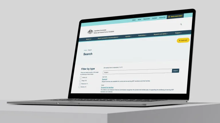 DVSC search page on a macbook