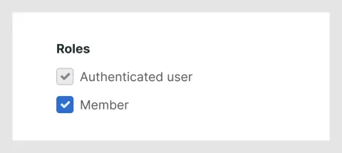 Member role settings with checkboxes 