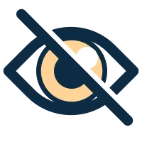 Eye with slash though it icon