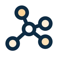interconnected node structure icon