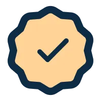 Seal with a checkmark icon