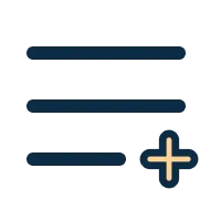 List with plus icon