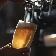 Beer poured from clean pipelines