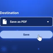 A simplified example of the Save to PDF UI from the print function